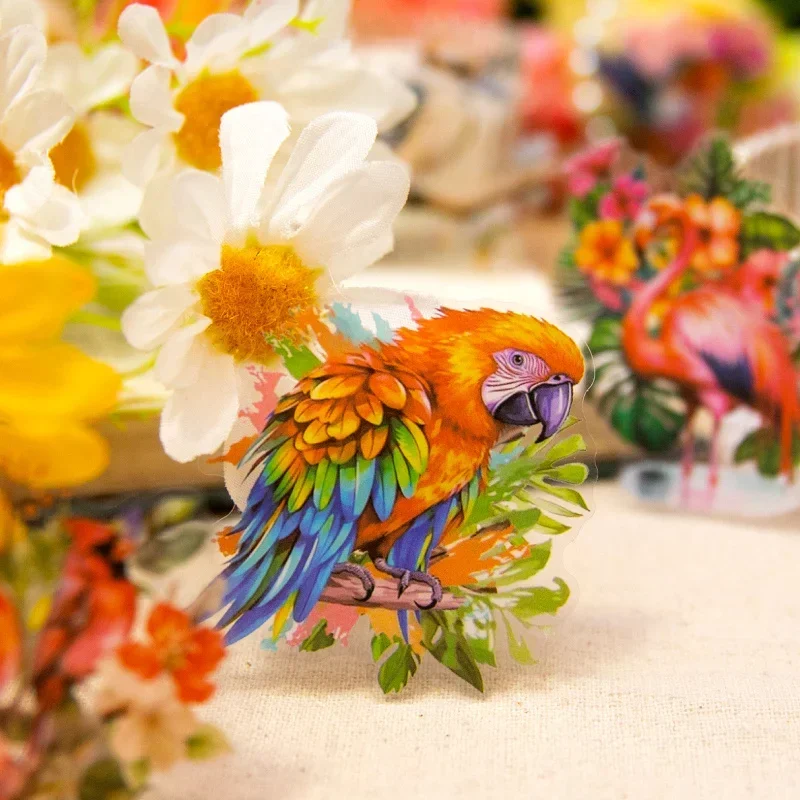 

30Pcs Sticker Bird Forest PET Decoration Materials Supplies Package Parrot Hummingbird Handbook Scrapbook 125*85MM Stationery