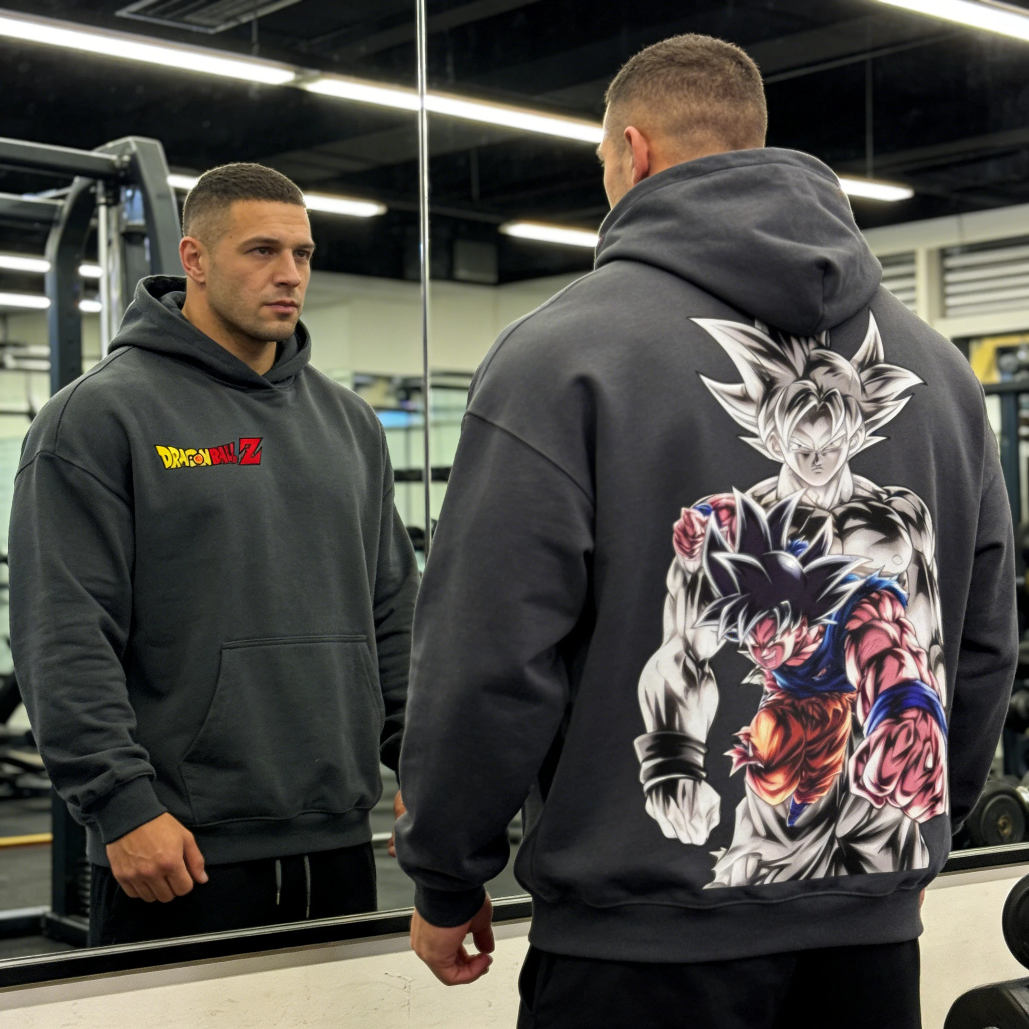 2026 Herbst Winter Dragon Ball Übergroßer Hoodie 100% Baumwolle Goku Ultra Instinct Druck Fitness Gym Muskel Streetwear Unisex Sweatshirt