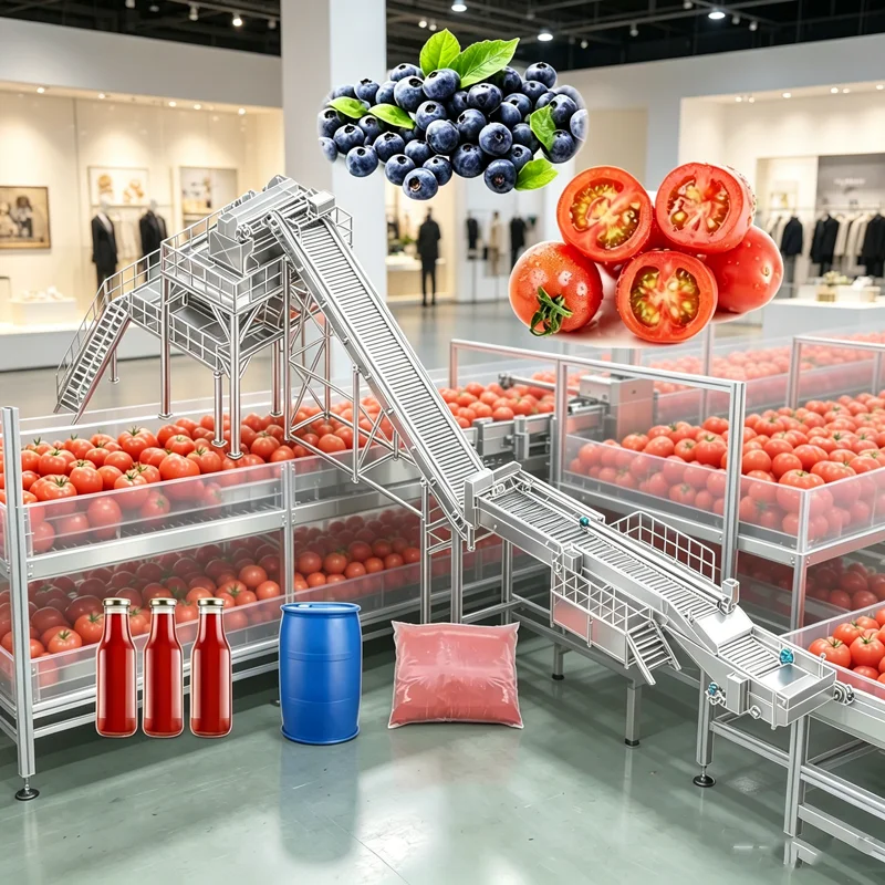 Industrial Tomato Sauce Making Machine Ketchup Tomato Paste Process Machine Hot Sale Tomato Sauce Production Line for Sale OME
