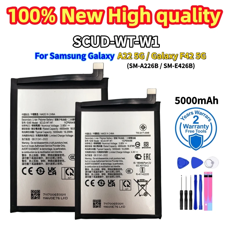 New High quality SCUD-WT-W1 Battery For Samsung Galaxy A22 5G / Galaxy F42 5G (SM-A226B / SM-E426B) Batteries+Tools