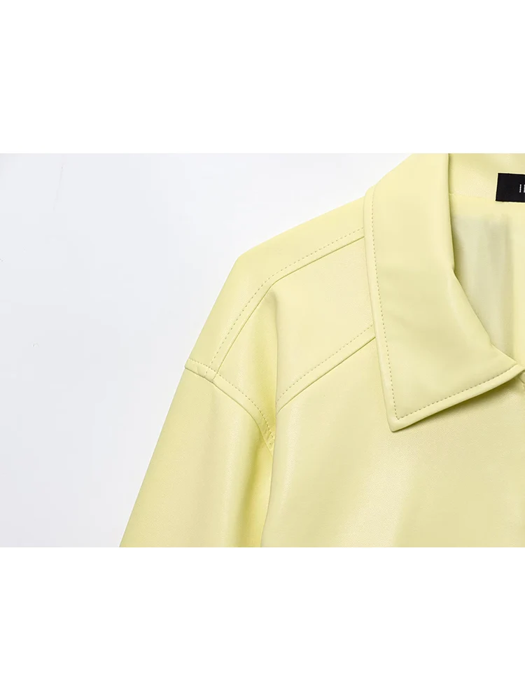 TFMLN Neue Damen-PU-Leder-Reißverschlussjacke, 2025, modisch, locker, langärmelig, Retro-Jacken, Mäntel, High Street Trend, kurze Oberbekleidung