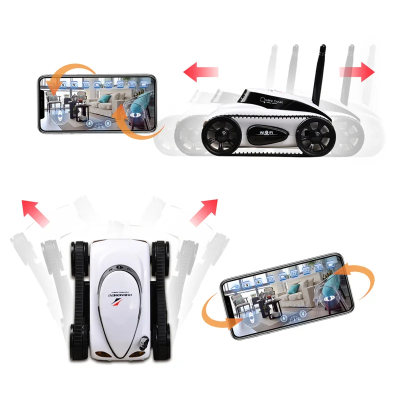 FPV WIFI RC Car Real-time Quality Mini HD Camera Video Remote Control Robot Tank Intelligent IOS Anroid APP Wireless Sensor Toy