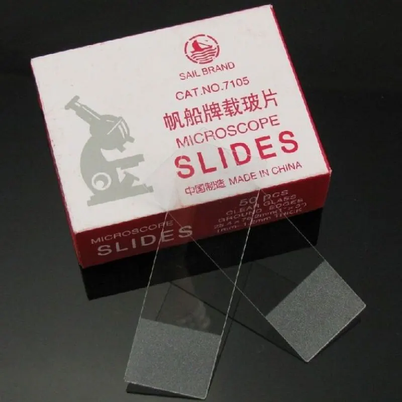 50PCS 25.4X76.2mm Blank Microscope Glass Slides Single Side Frosted Slides