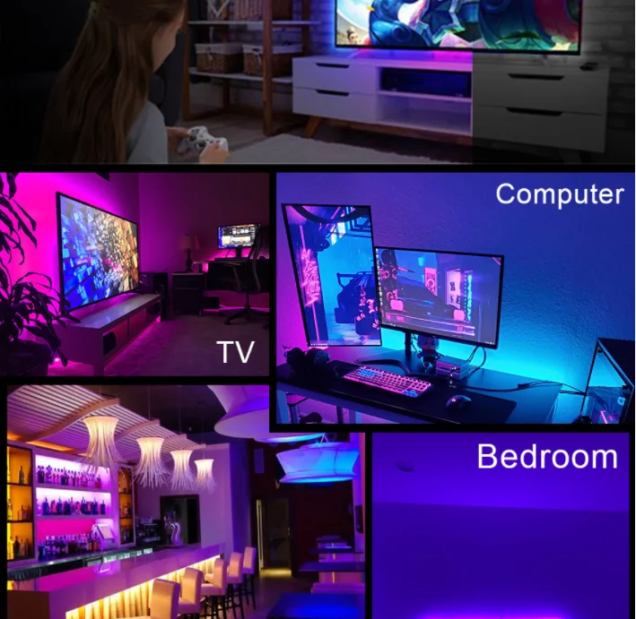 Bluetooth LED Strip Lights 20M RGB 5050 2835 SMD Flexible Ribbon Waterproof RGB LED Light 5M 10M Tape Diode DC 12V Control WIFI