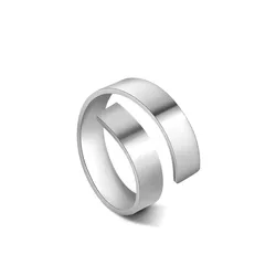 My Shape Simple Minimalist Rings for Men Women Stainless Steel Open Adjustable Ring Fashion Party Jewelry Anillos Mujer Gifts