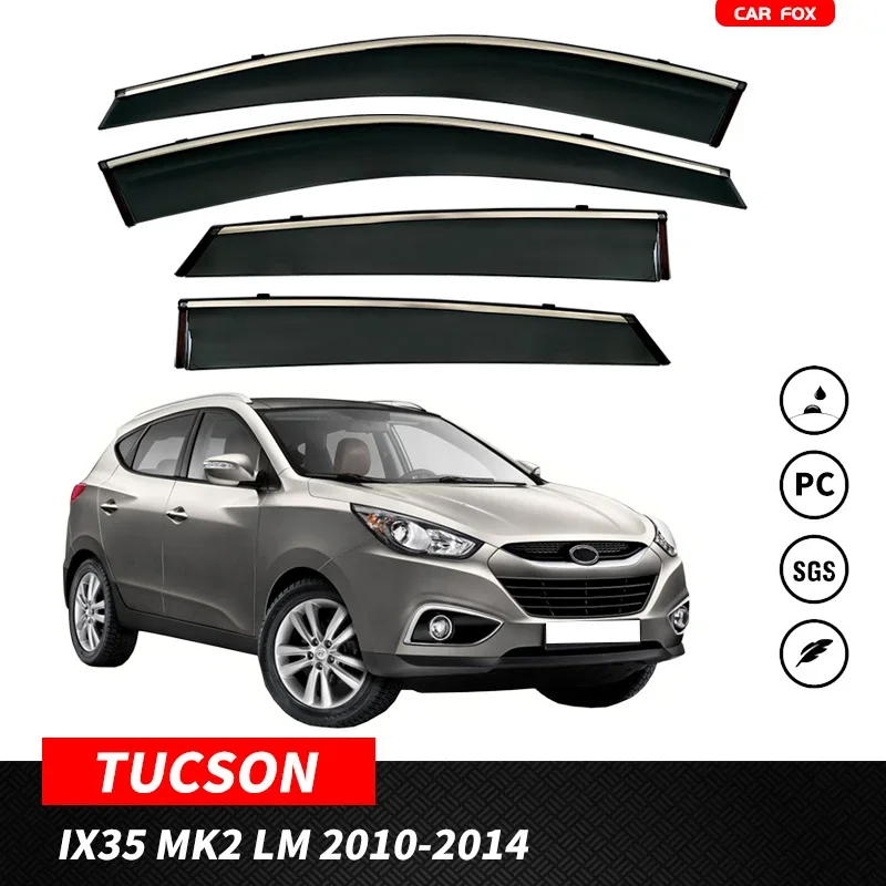 

For Hyundai TUCSON IX35 Overseas Edition MK2 LM 2010-2014 Window Visor Vent Wind Deflectors Rain Guard Shades Visor Body Kit