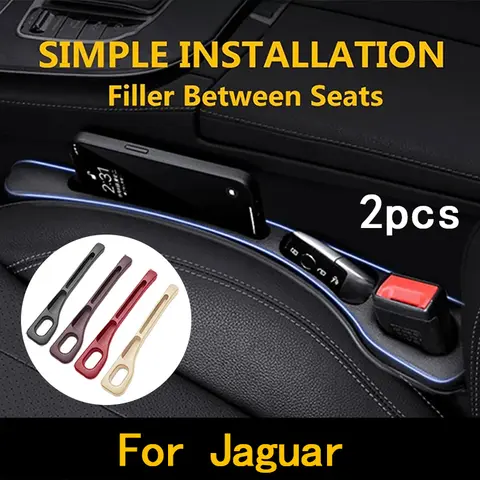 2Pcs For Jaguar X S F XF XE XJ XK XEL XFL XJL XJ6 XJS XKR XFR F-Type F-Pace Car Seat Gap Filler Between Seat Crevice Accessories