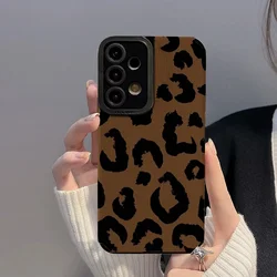 Leopard Leathe Case For Samsung Galaxy S25 S23 S24 S22 Ultra Plus S20FE A55 A53 A52S A52 A54 A14 A33 A13 A34 A32 A73 4G 5G Cover