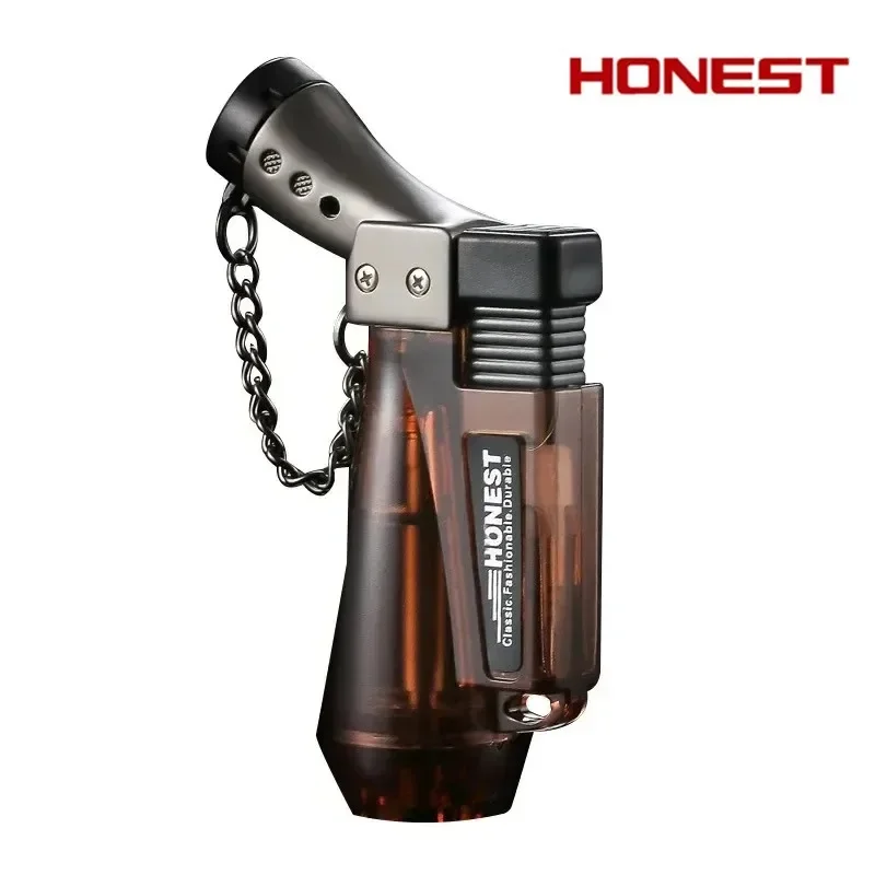 New Baicheng Stone Wolf Portable Direct Charge Lighter Inflatable Spitfire Gun Mini Transparent Spray Gun Cigar Lighting Tool