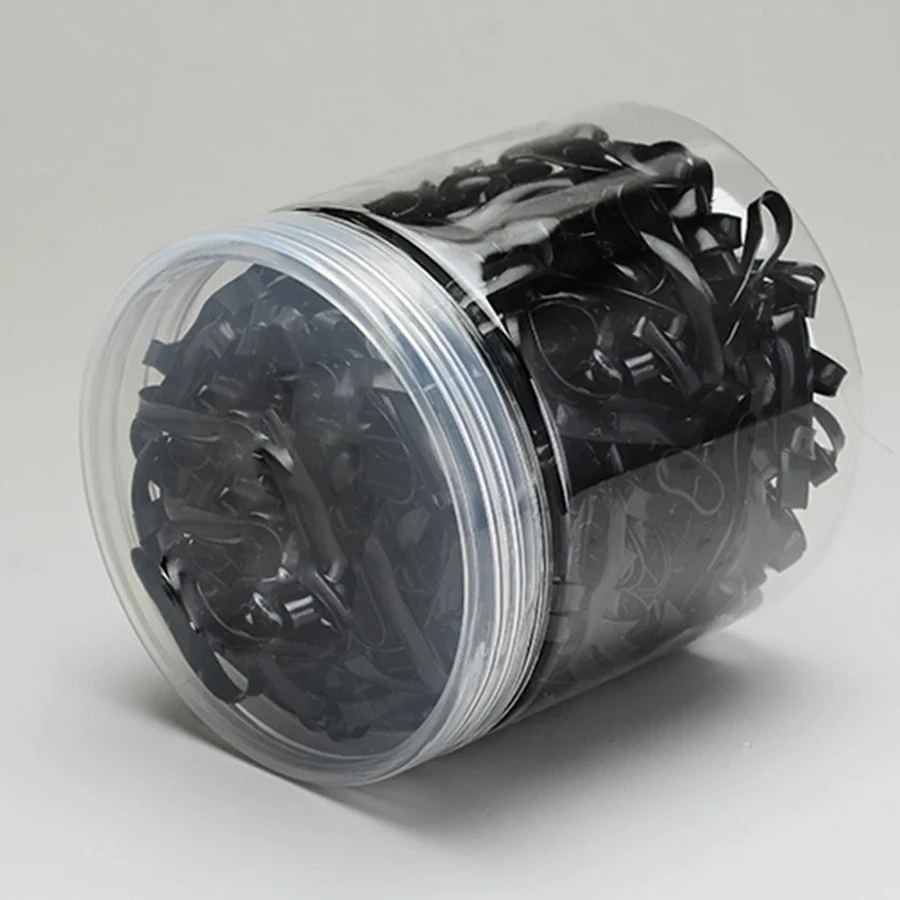 

100-1000 шт., черная одноразовая резинка, эластичные ленты для волос, повязка на голову для девочек, детские ленты-держатели для хвоста, детские аксессуары для волос