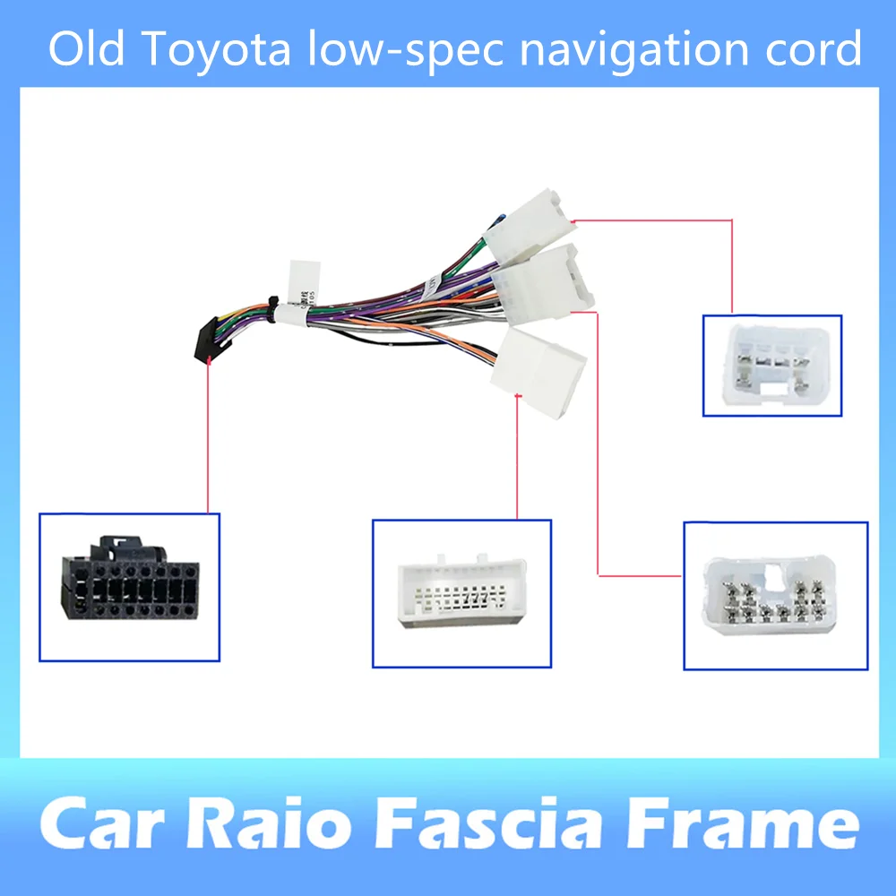 Radio Wiring Harness 10P/6P Connector Car Head Unit 16 Pin Cable Adapter for Toyota Corolla Camry Rav4 Hiace Land Cruiser Yaris