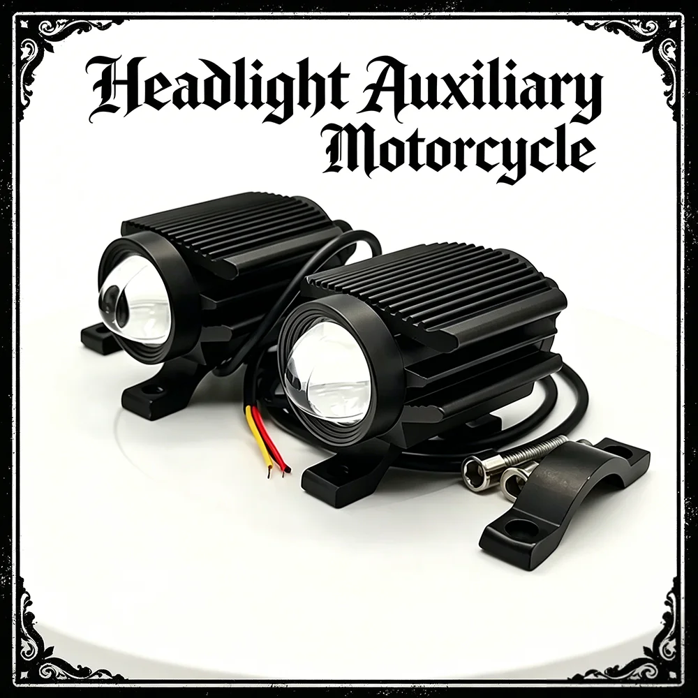 

Motorcycle LED Light Headlight Auxiliary Moto Accessories Fog Spotlights Auxiliary Driving Spot Fog Lights Lamp Lens Headlights