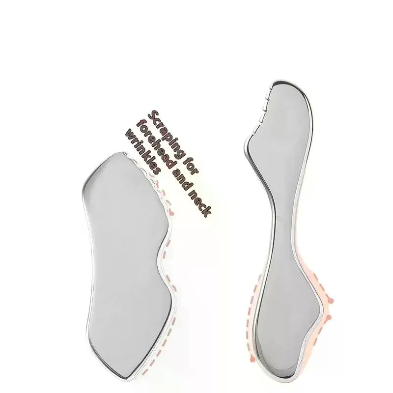 Rolo facial gua sha beleza rosto pescoço massagem ferramenta de aço inoxidável pele aperto face lifting cuidados beleza rolo massagem