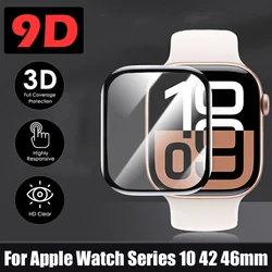 HD Soft Glass For Apple Watch 46mm 42mm Clear Screen Protector Films For Iwatch Series 10 Ultra 49mm 45/41mm Hydrogel Film