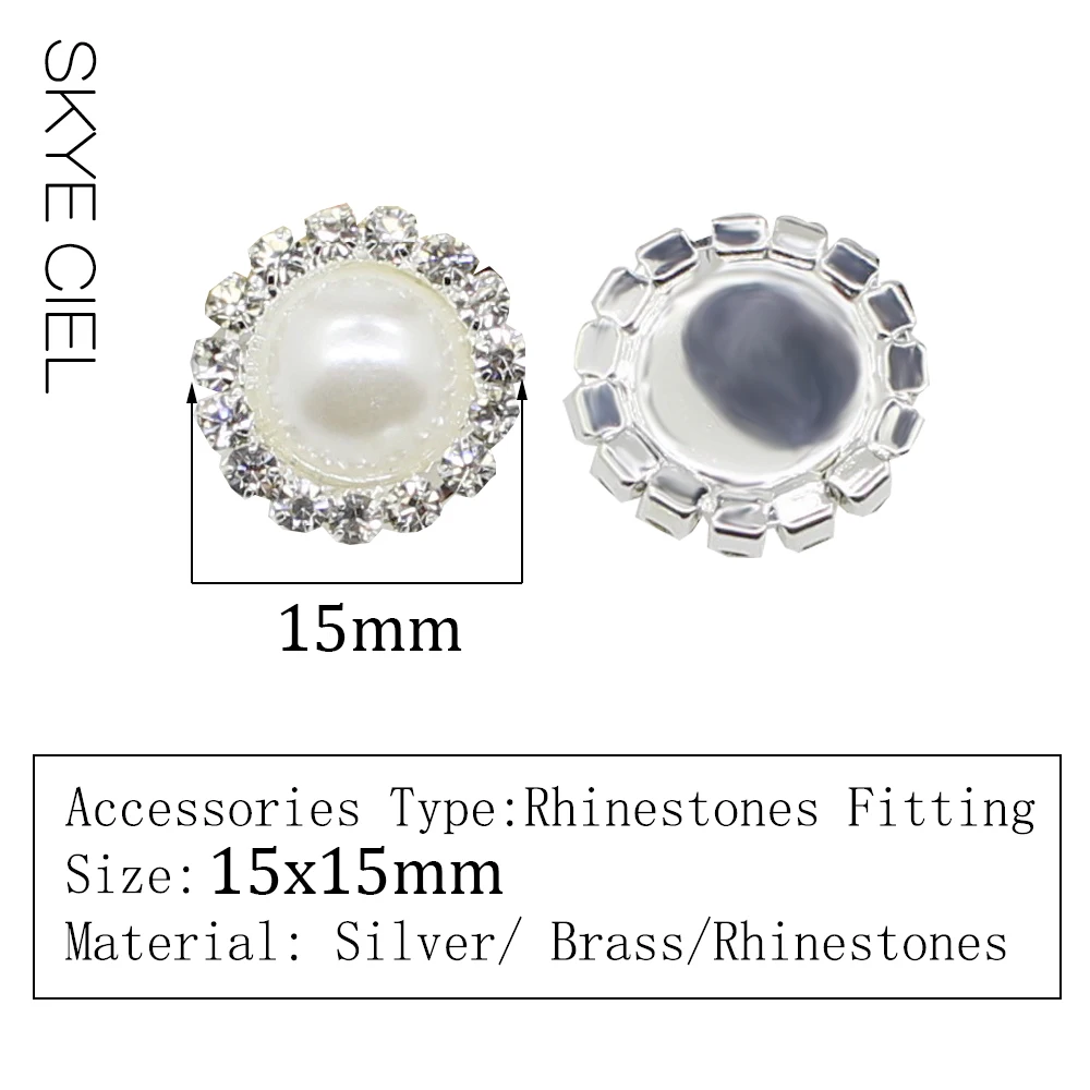 10 pezzi di alta qualità semplice 15mm fai da te prezzo all\'ingrosso perla di cristallo accessori per gioielli da sposa strass artigianato prodotto