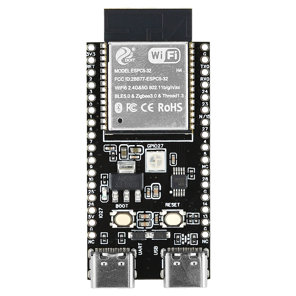 ESP32 C5 Development Board WiFi Module ESP32-C5-DevKitC-1 N4 TYPE-C 4MB Flash Dual-frequency 2.4G and 5GHz WIFI6 CH340 30PIN