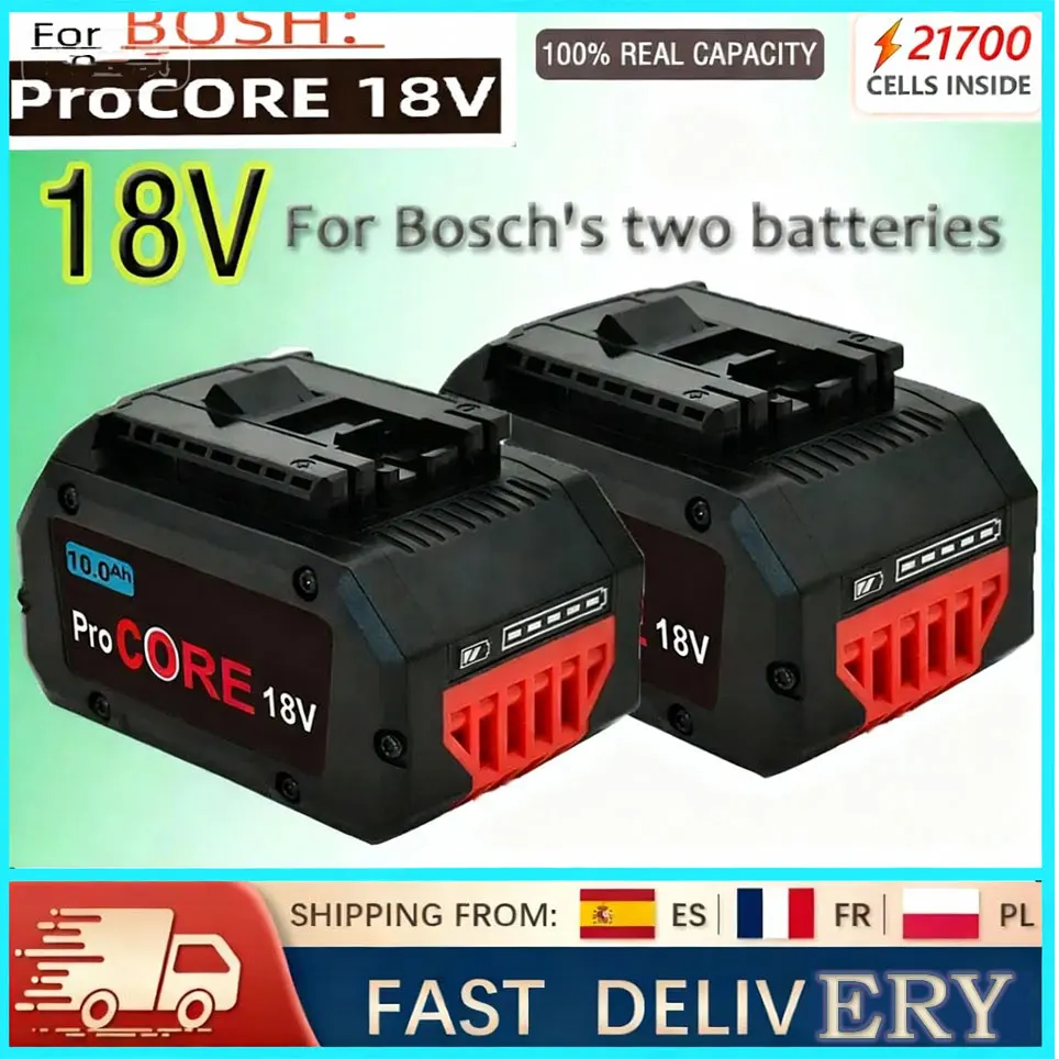 For Bosch 18V  10.0AH Professional Cordless Tool BAT609 BAT618 GBA18V80 21700 Battery ProCORE Replac