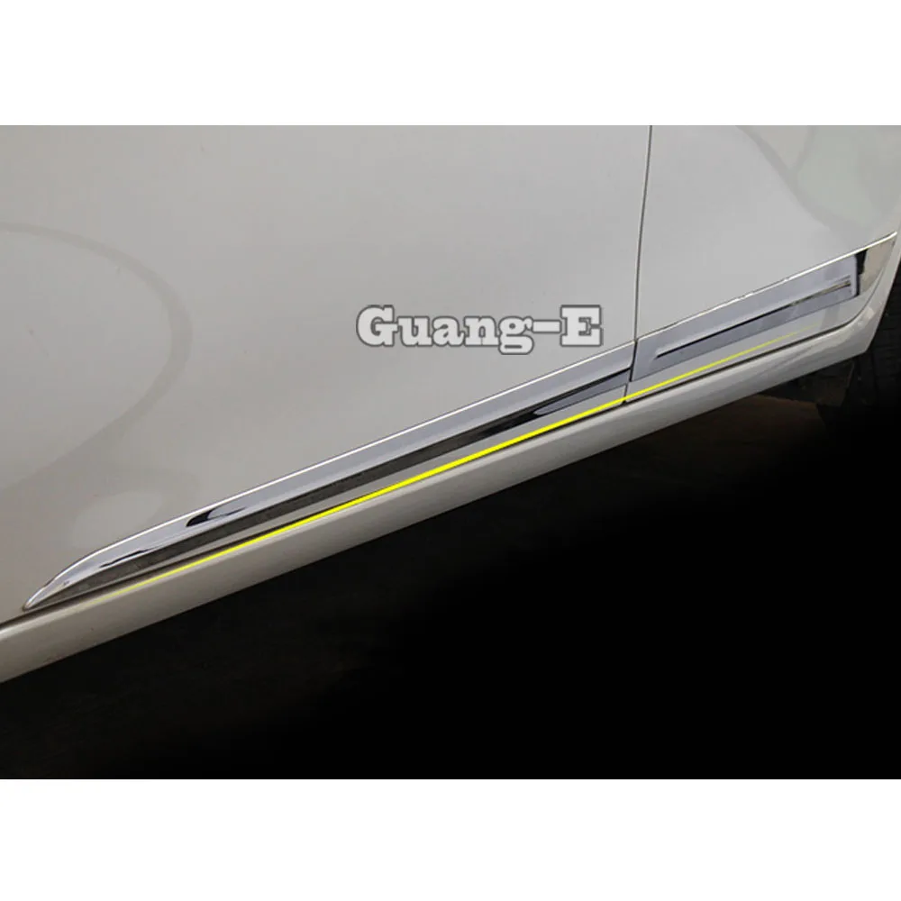 Top Car Styling Cover Stainless Steel Side Door Body Trim Stick Strip Lamp Molding 4pcs For Toyota Corolla Altis 2014 2015-2019