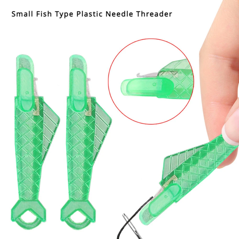 Small Fish Plastic Needle Threader Leather Craft Tools Quick Thread Guide Press Fabrics for Sewing Machine Household Type Arts