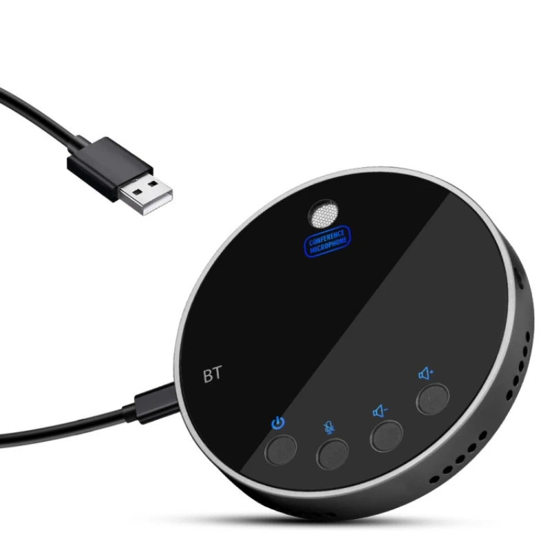 Microfone de alto-falante de conferência USB de mesa BT com alto-falante Microfone de computador Microfone condensador para 360 °   Reunião para várias pessoas