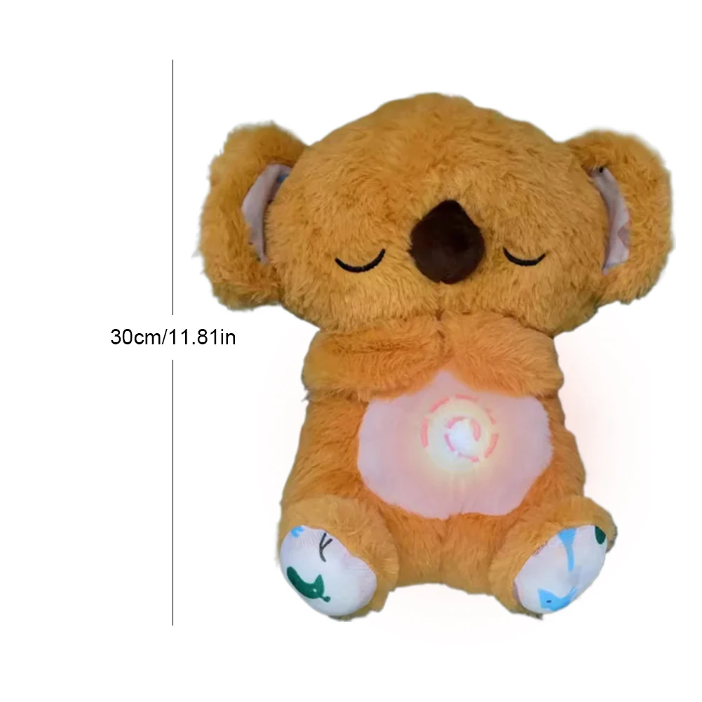 Little Lamb Baby Sleep Soother with Music Lights Rhythmic Breathing Motion Baby Sound Machine Plush Comfort Doll for Newborns