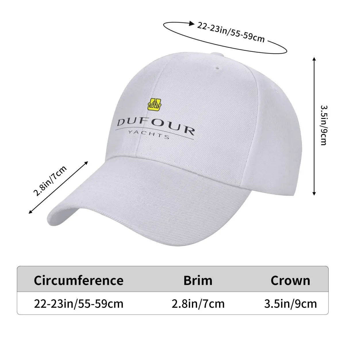 Dufour Yacht Cap Fashion Casual Baseball Caps Adjustable Hat Hip Hop Summer Unisex Baseball Hats Customizable Polychromatic