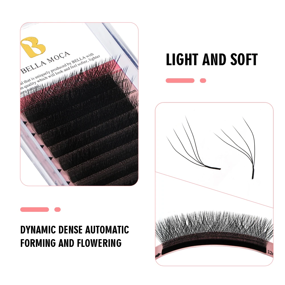 10PCS BrownYY/3DW/4DW/5DW Lashes 0.07 D 814MM Brown fashion Lashes Soft Premade Volume Fans Lashes