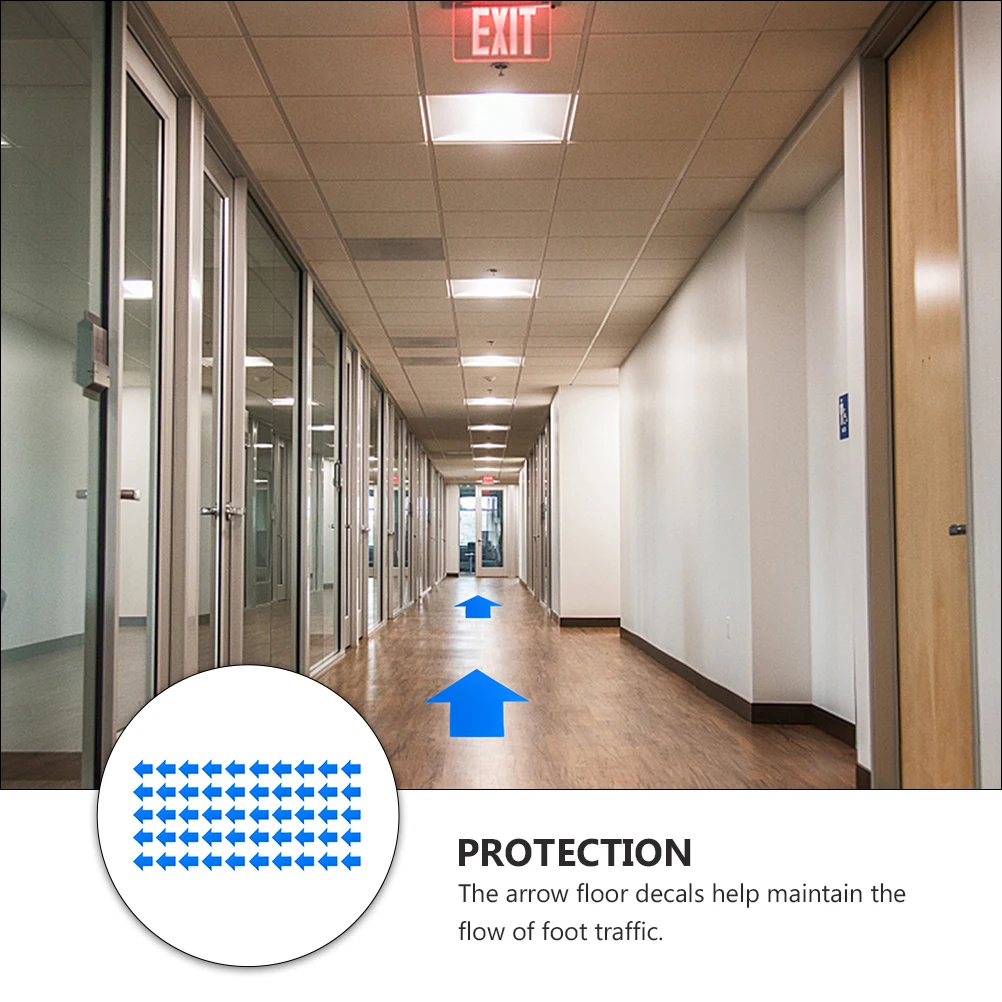 

50pcs Sticker Self-Adhesive Warning Sign Floor Decal Directional Arrows Social Distancing Marking Traffic for Indoor