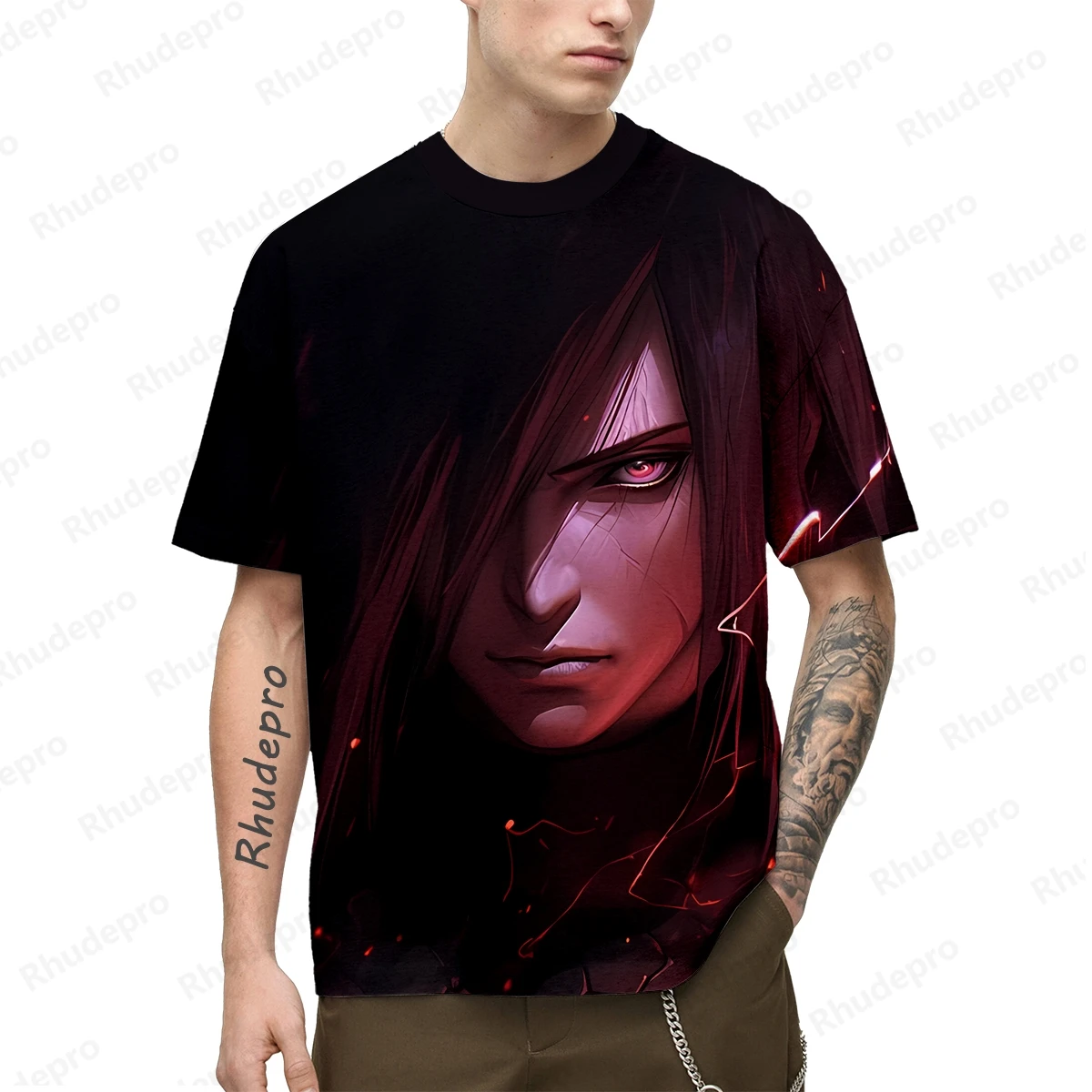 Camiseta de Naruto estilo Harajuku para hombre, ropa de gran tamaño Y2k, elementos esenciales de tendencia, moda de alta calidad, novedad de 2024