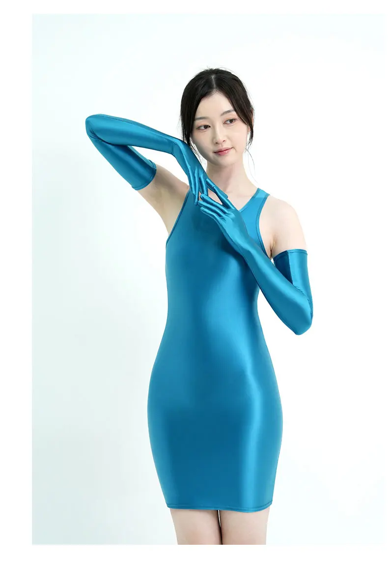 Gants unisexes en Spandex lisse et soyeux, très extensibles, Extra-longs, Protection solaire, multicolores, pour sport d'équitation, cérémonie