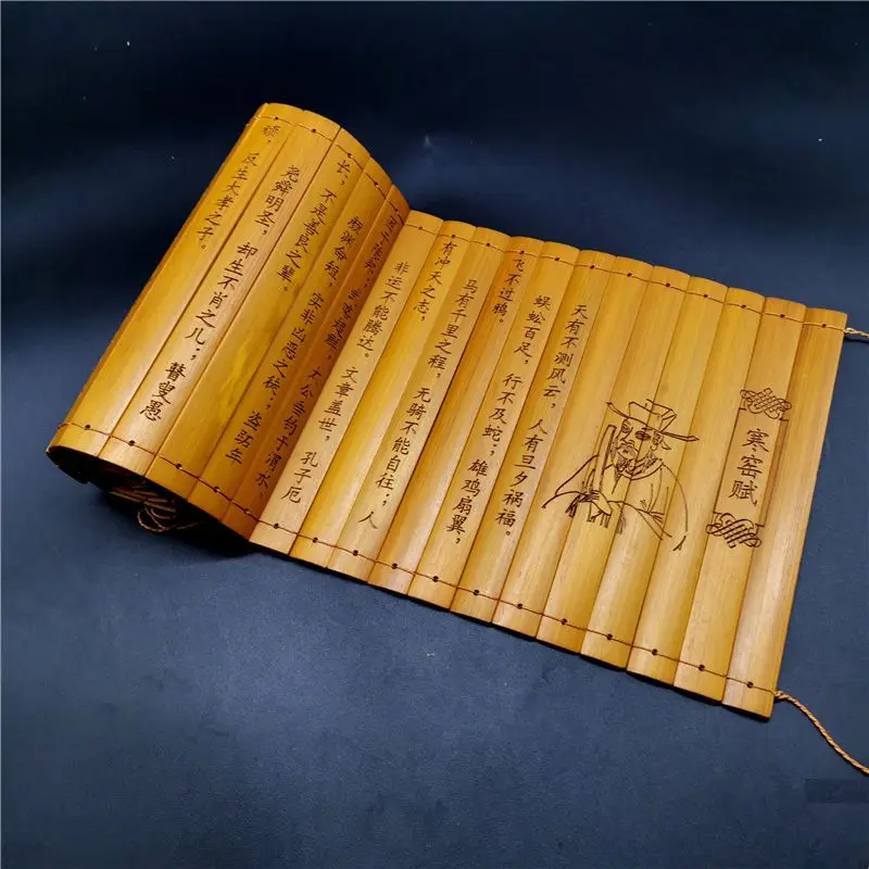 

2024, резные бамбуковые слипоны в китайском стиле, книги, древние украшения для выступлений, реквизит для дома/офиса, украшения для рабочего стола LF609