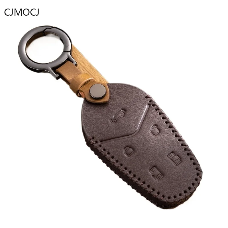 

Premium Genuine Leather Key Cover Case for Voyah Dreamer Low Carbon Edition (2022) - Protective Key Fob Shell Keychain