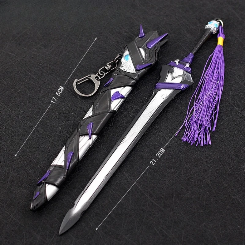 22 cm/8.66in Nacht van het Lot Anime Randapparatuur Ridder Koning FATE Hassan Zwaard van Sue Omhulde Wapen Model Anime zwaard Jongen Speelgoed Gift