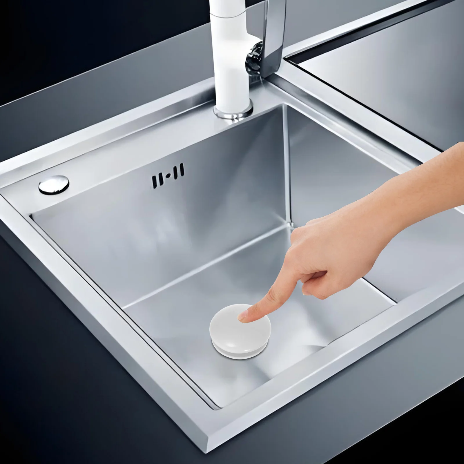 Keramische Push Type Bounce Core Aftapplug Badkamer Wastafel Bad Universele Zeef Filter Anti Terugstroom