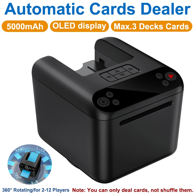 Event Portable 5000mah Automatic Card Dealer with OLED Display, 360°