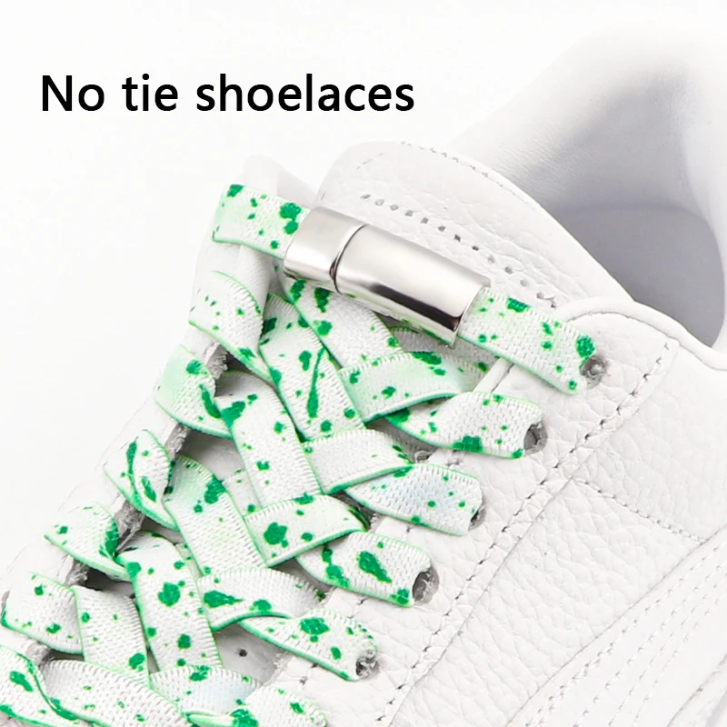 

No Tie Shoelaces Magnetic Lock Shoelaces Rubber Band for Sports Shoes Elastic Laces Sneakers Splash Ink Shoestring Accessories