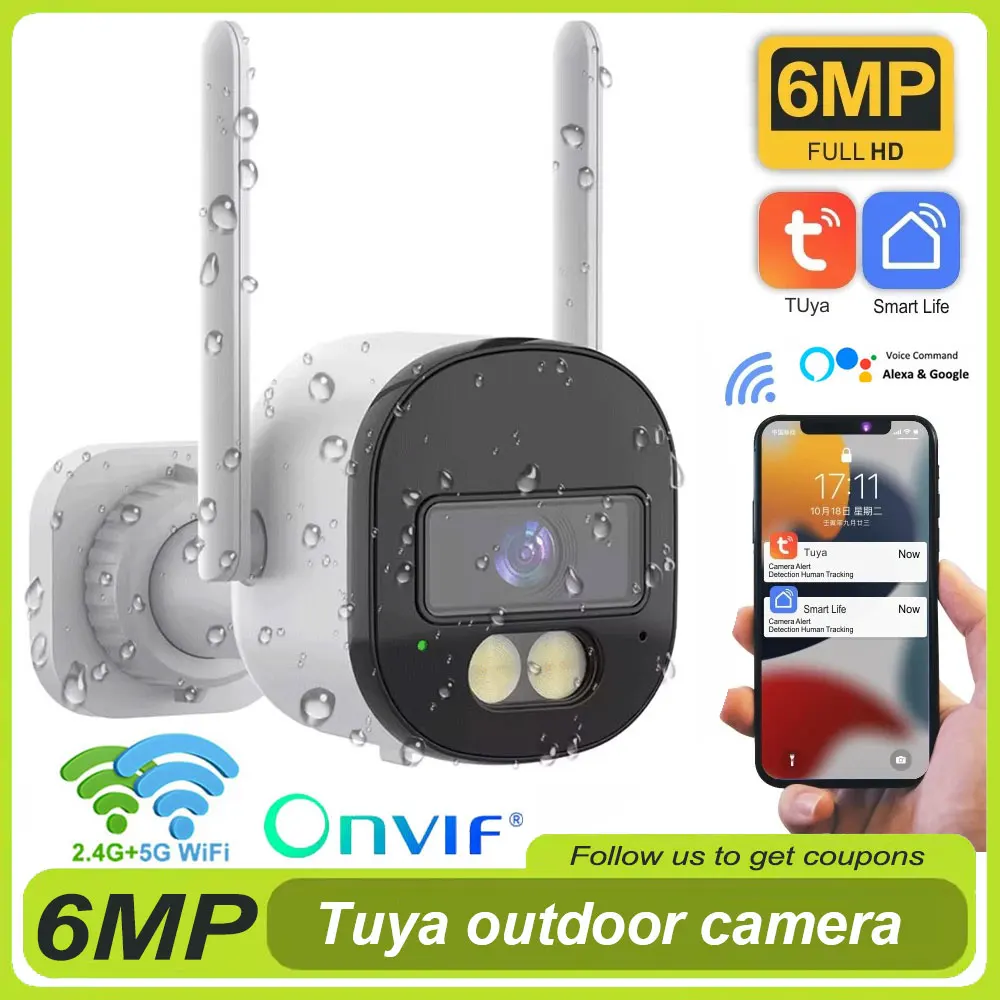 6MP Tuya 5G WiFi IP كاميرا في الهواء الطلق رصاصة لاسلكية PTZ كاميرا الأمن للرؤية الليلية تتبع السيارات كشف مراقبة الفيديو #2