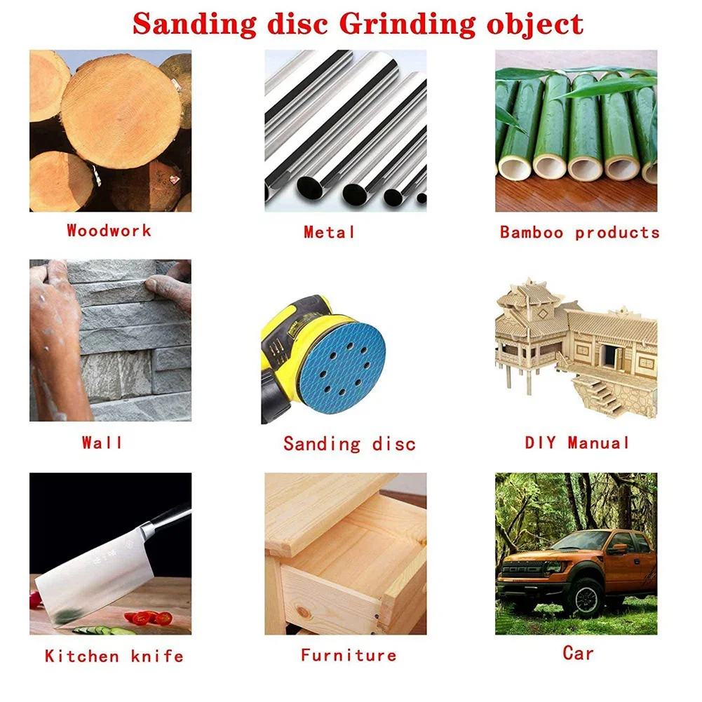 BAAJ-70Pcs Orbital Sander Sandpaper 5 Inch 8 Hole Sanding Disc Sand Paper Grit For Anti Blocking Rhombus Sanding Discs