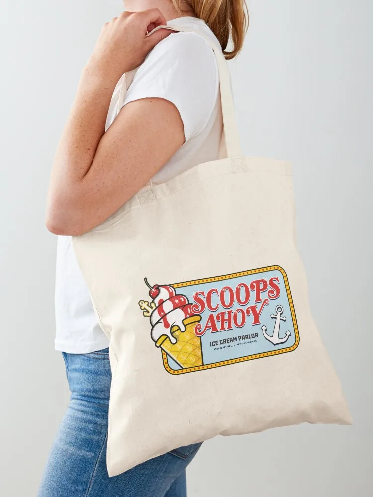 Scoops Ahoy! Ice Cream Parlor Variant Tote Bag eco pack supermarket folding bag Canvas Tote Bag