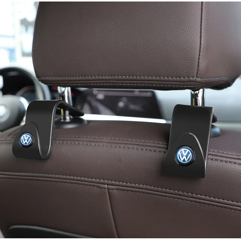 2Pcs Car Seat Back Hooks Auto Accessories For Volkswagen VW RLine R Golf Amarok T5 ID3 Tiguan T-Cross Polo Arteon Jetta TROC GTI