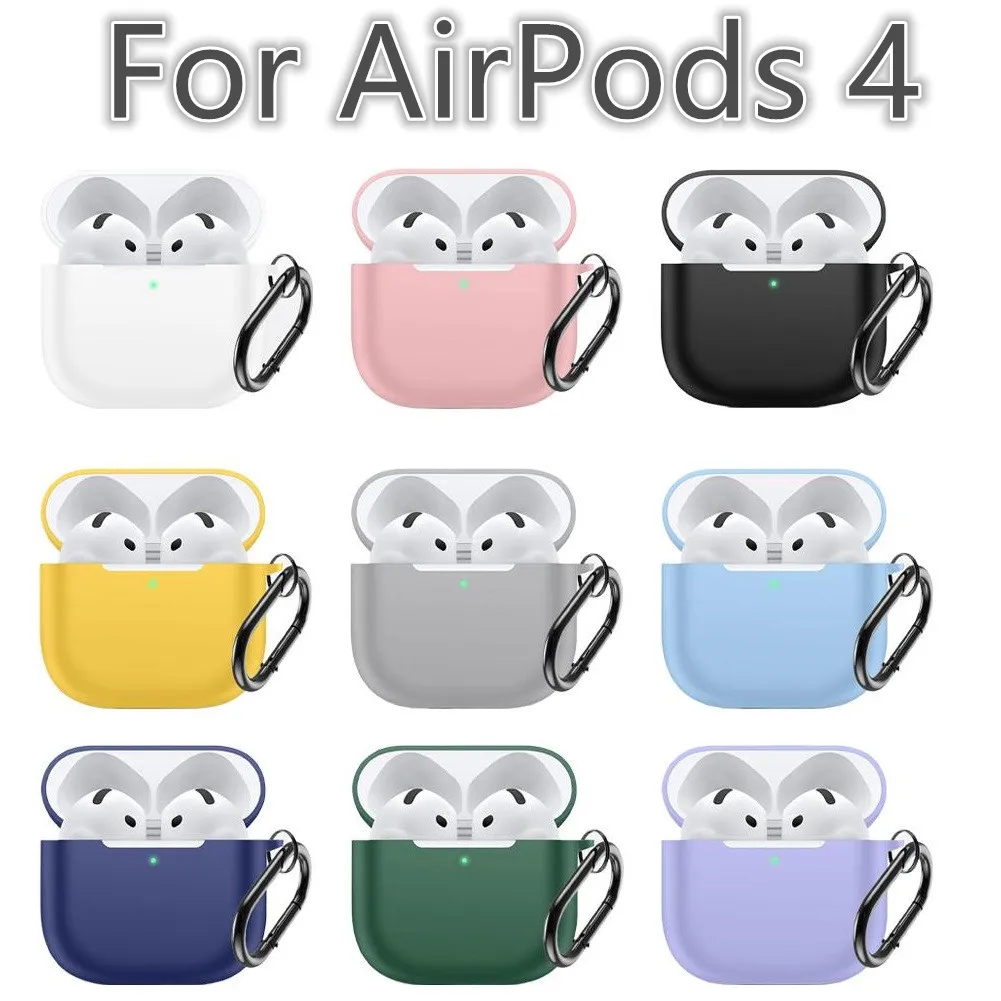 

Wireless Headset Silicone Cover For AirPods 4 4th Generation 2024 Case For AirPods4 Air Pods 4 Coque Soft TPU Fundas With Hook