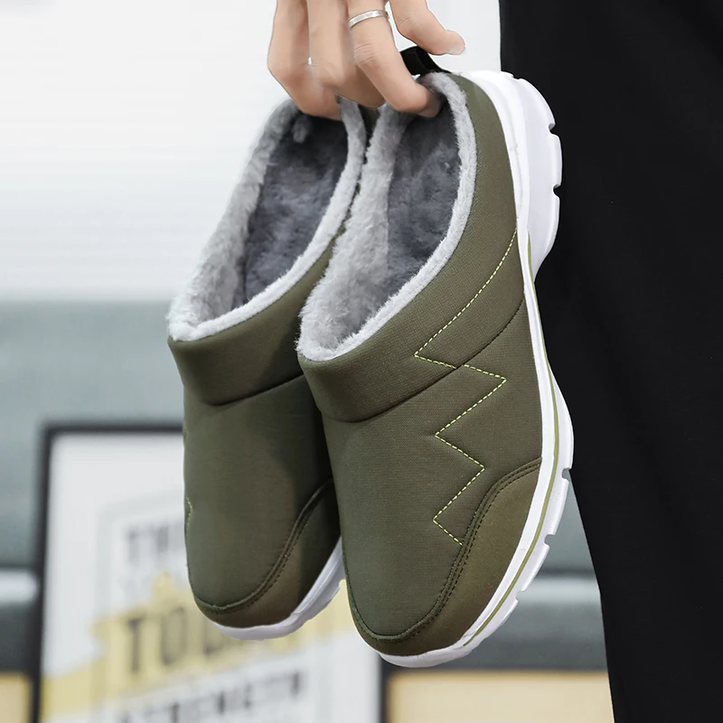 

ELUVA Winter Men Women Plush Slippers Home Indoor Warm House Casual Shoes Man Room Lightweight Waterproof Slippers for Men