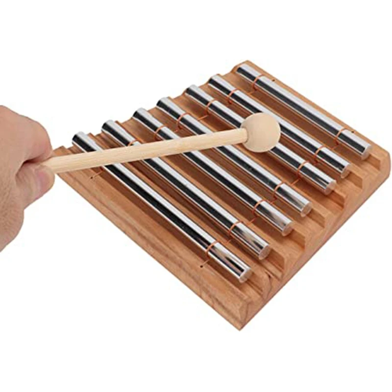 6A-7-Tone Handbell Percussion Instrument With Mallets, Handbells For Classroom Meditation Yoga