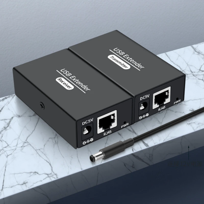 USB 2.0 120m Extender adapter 4 port USB HUB Extender 120m Over RJ45 Cat6 POC Lan Cable UTP USB Transmitter Receiver Extension
