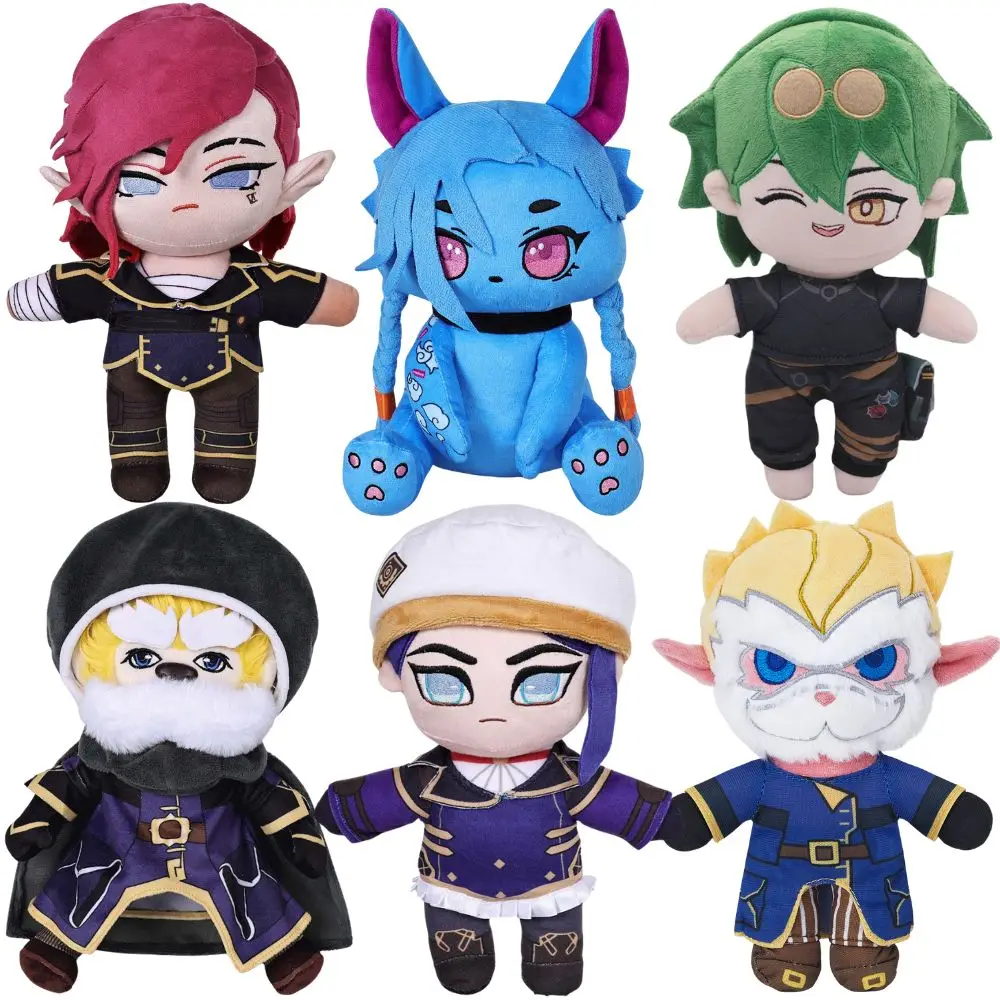 LoL Arcane Jinx Caitlyn Vi Heimerdinger Cosplay Plush Plushie Cartoon Soft Stuffed Figure Dolls Mascot Costume Christmas Gifts