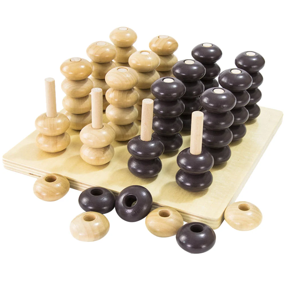 Деревянная шахматная 3d-игра, четыре в одном, деревянные шахматы, цифровые шахматы для раннего развития, для детей и взрослых, 1 набор