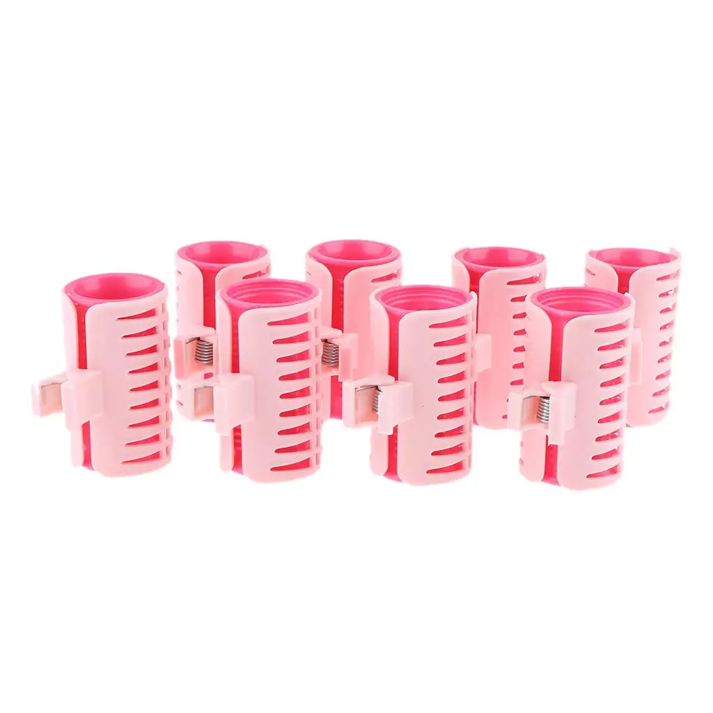 

8 Pieces Hair Curling Curlers Clips Salon w/Clamps with 1 Piece Portable Waterproof Handbag
