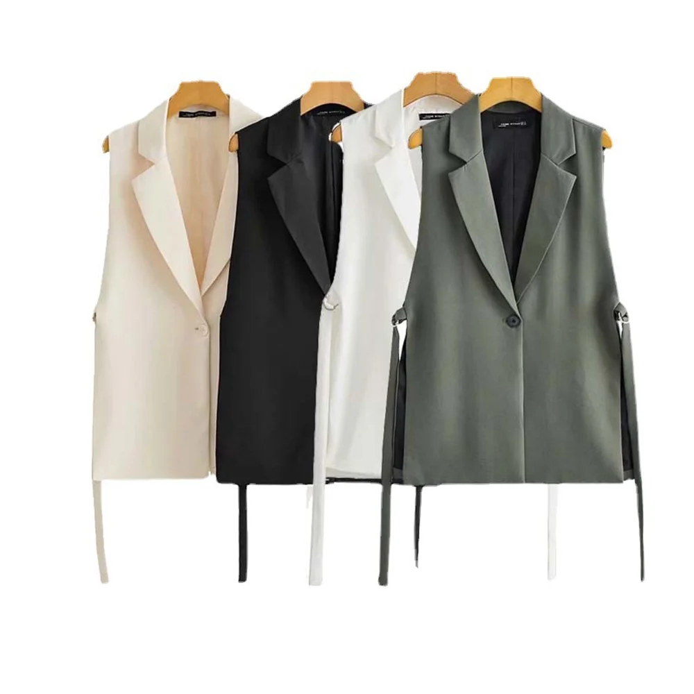 PB & ZA 2024 primavera nuova moda ed eleganza da donna Casual pendolarismo Versatile canotta divisa, gilet da completo