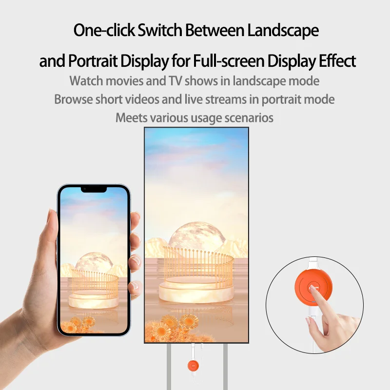 Wireless Display Dongle 1080P WiFi Screen Sharing Adapter for Mobile, Tablet, PC to TV