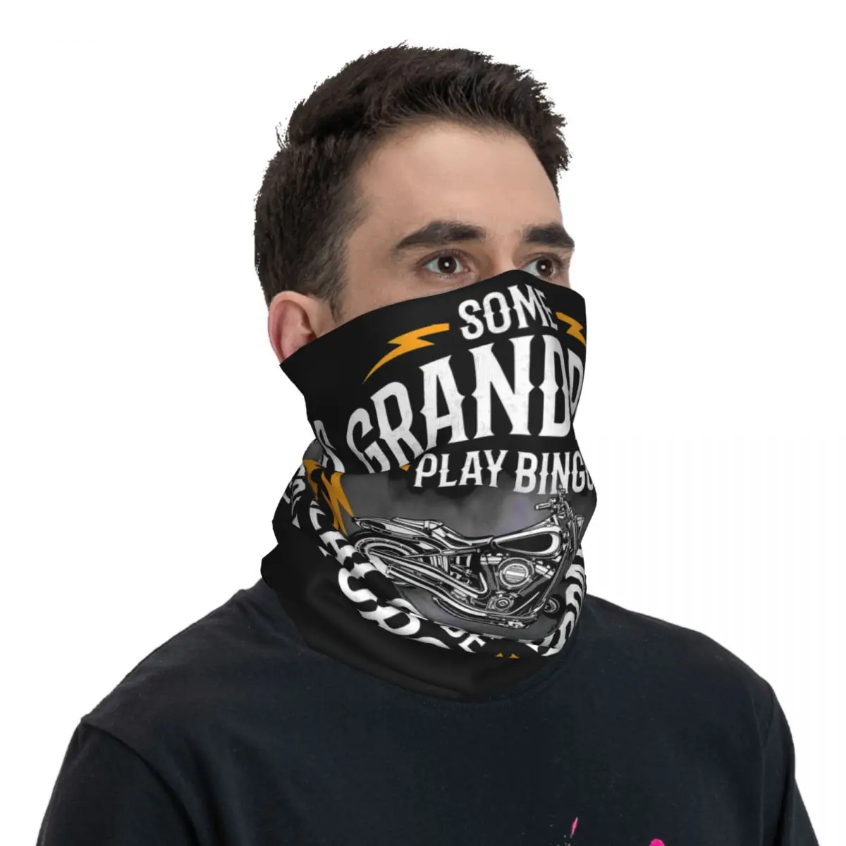 Some Grandpas Play Bingo Real Grandpas Ride Motorcycles Moto Bandana Neck Cover Printed Scarf Hiking Unisex Adult Breathable